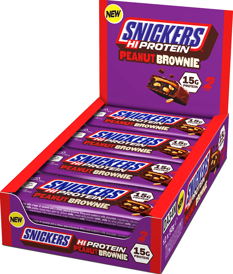 Snickers High Protein Bar PEANUT BROWNIE 12 x 50g - Milk Chocolate - MEGA NUTRICIA