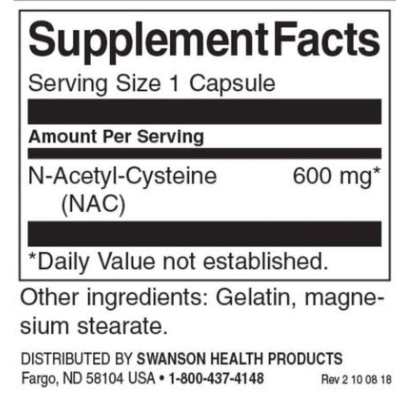 Swanson N-Acetyl Cysteine ( NAC )100 Capsules - MEGA NUTRICIA
