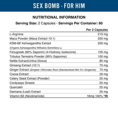 Applied Nutrition Sex Bomb for Him - 120 caps - MEGA NUTRICIA
